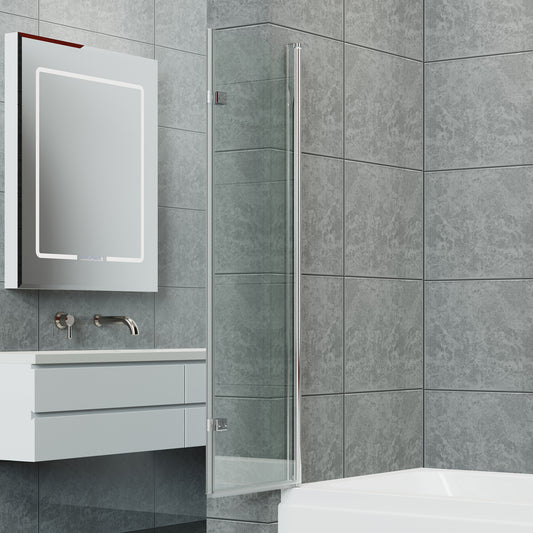 180 Degree Rotation 2-Section Hinged Over Bath Shower Screen