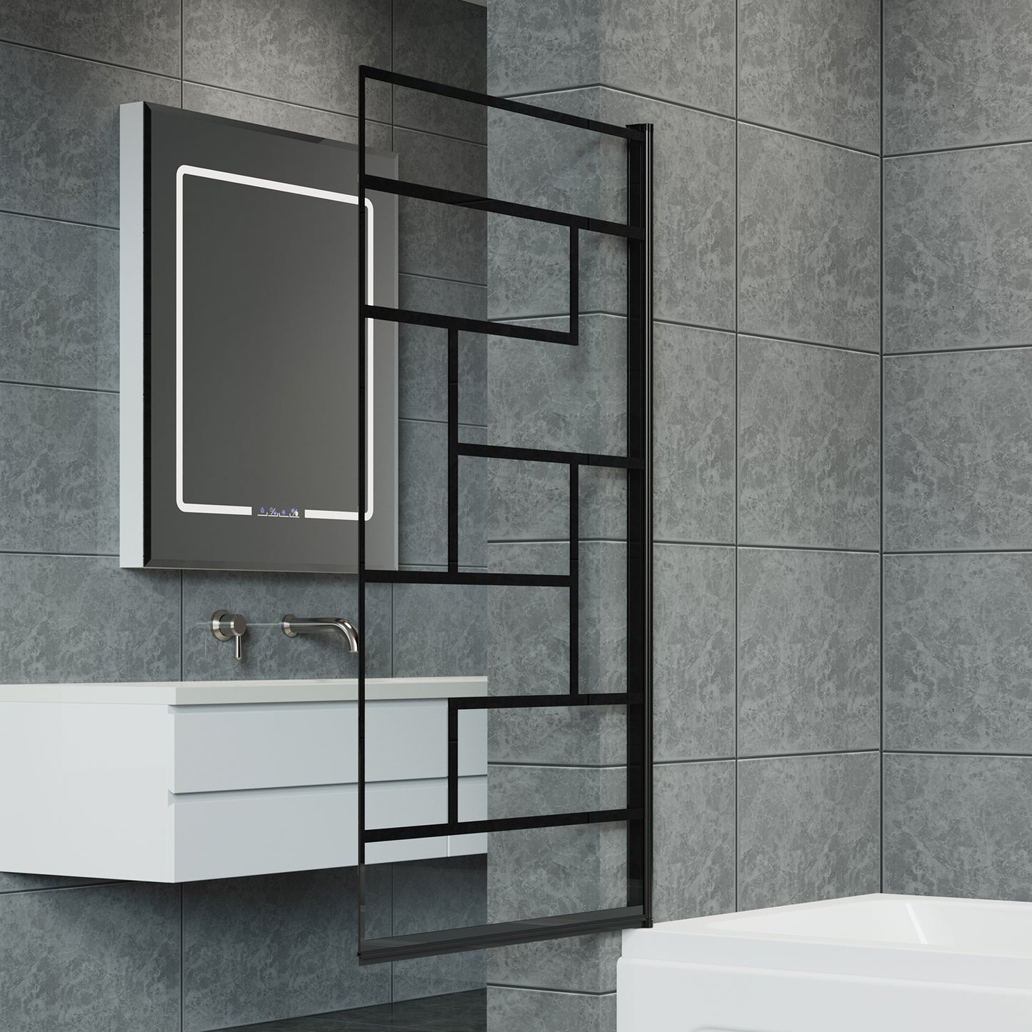 180 Degree Rotation Over Bath Shower Screen