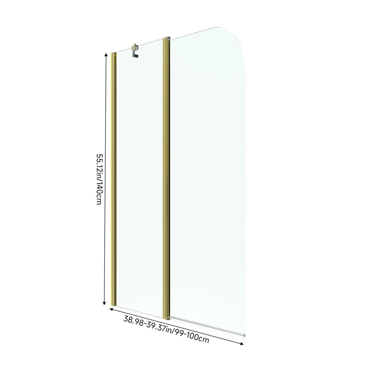 2-Section 180°Pivot Over Bath Shower Screen