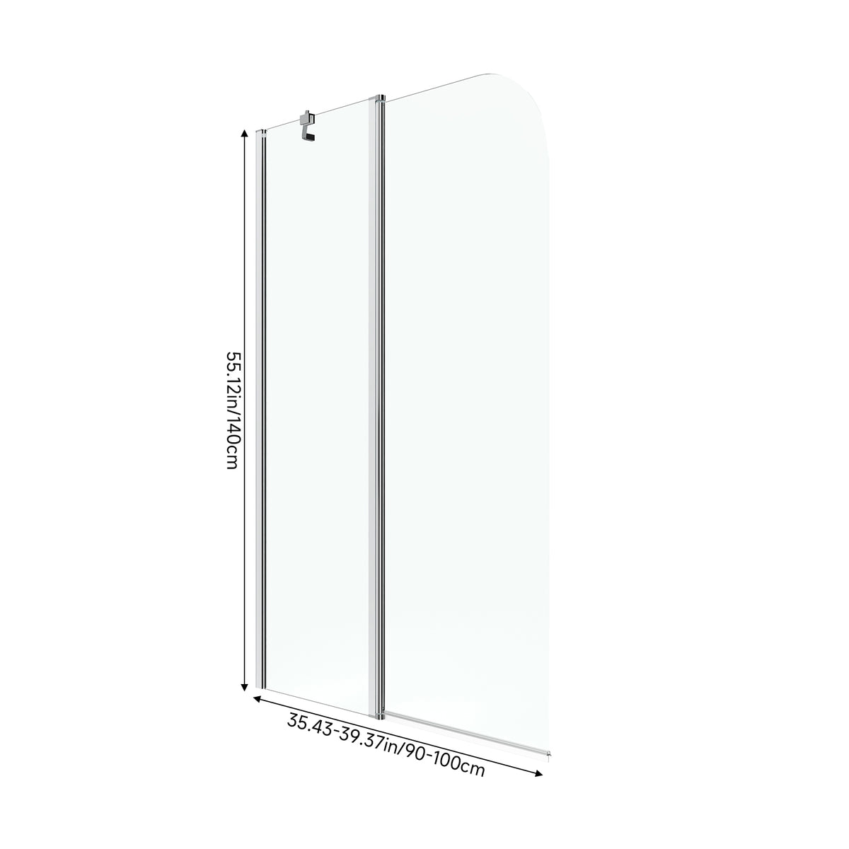 2-Section 180°Pivot Over Bath Shower Screen