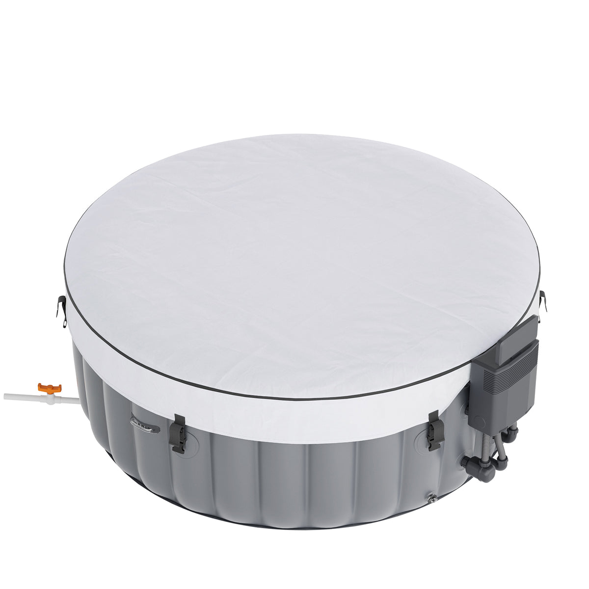 180cm x 71cm Grey Inflatable Hot Tub with Bubble Massage