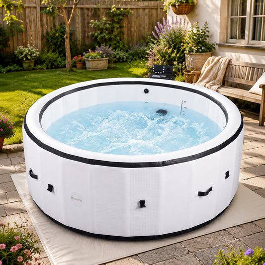 206cm x 71cm White Inflatable Hot Tub with Bubble Massage