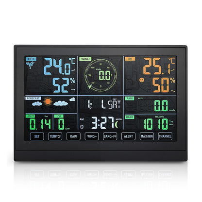 Wifi Colour Digital Weather Station with 7-in-1 Solar-Powered Outdoor Sensor