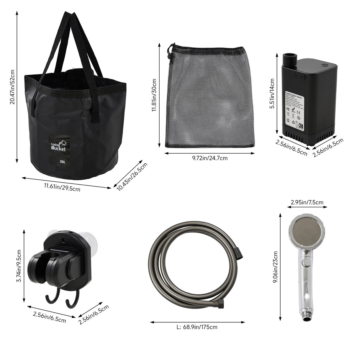 Rechargeable Shower Pump With LED Display
