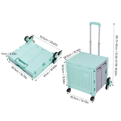 Folding 55L Shopping Trolley Cart with Wheels