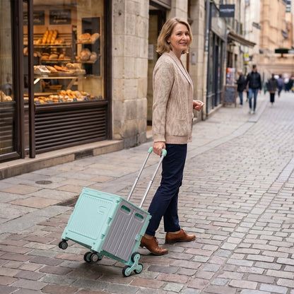 Folding 55L Shopping Trolley Cart with Wheels