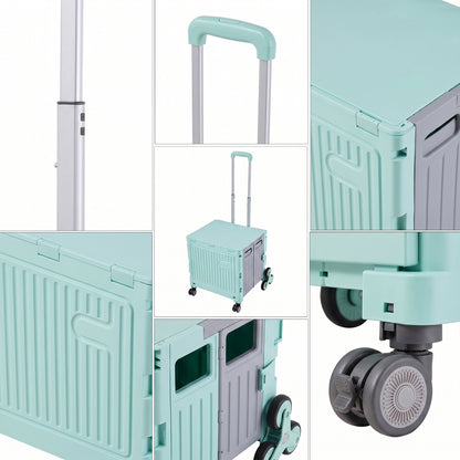 Folding 55L Shopping Trolley Cart with Wheels