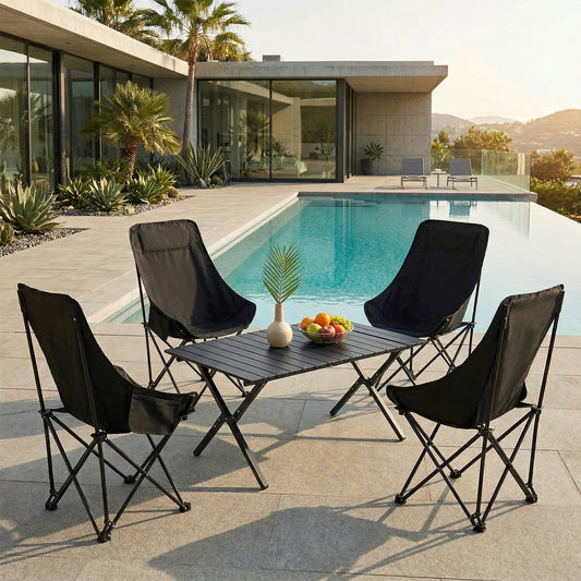 Portable Folding Camping Table with 4 Chairs