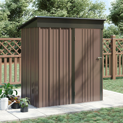 Steel Garden Tool Storage Shed with Gabled Roof Top