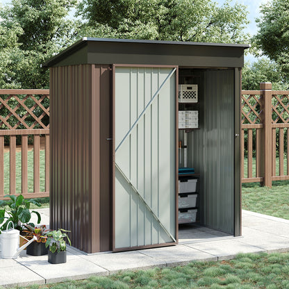 Steel Garden Tool Storage Shed with Gabled Roof Top