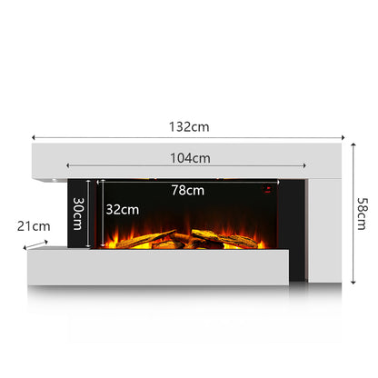 52 Inch C-Frame Freestanding Fireplace Suite