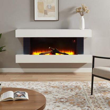 52 Inch Contemporary Wall Mounted/Freestanding Fireplace Mantel