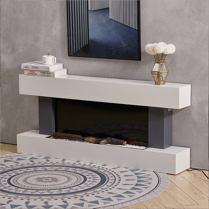 52 Inch Contemporary Wall Mounted/Freestanding Fireplace Mantel