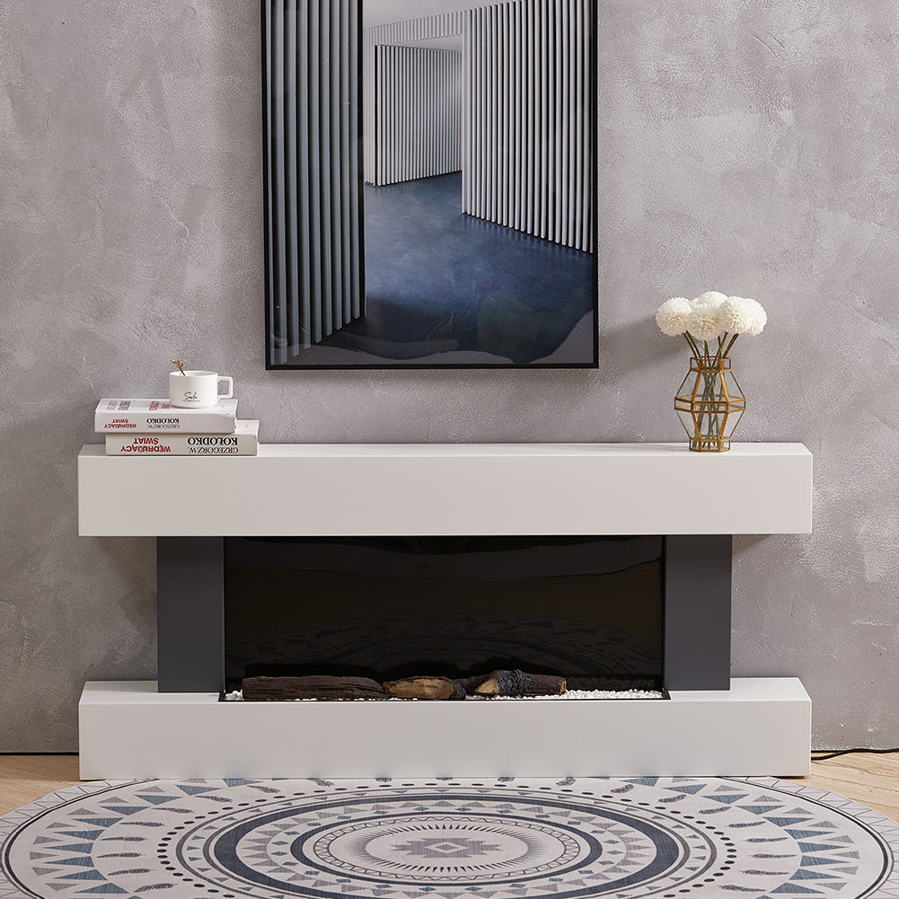 52 Inch Contemporary Wall Mounted/Freestanding Fireplace Mantel