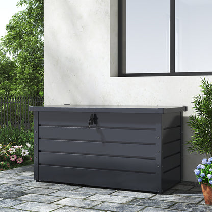 350L Metal Lockable Garden Storage Box Patio Waterproof Box