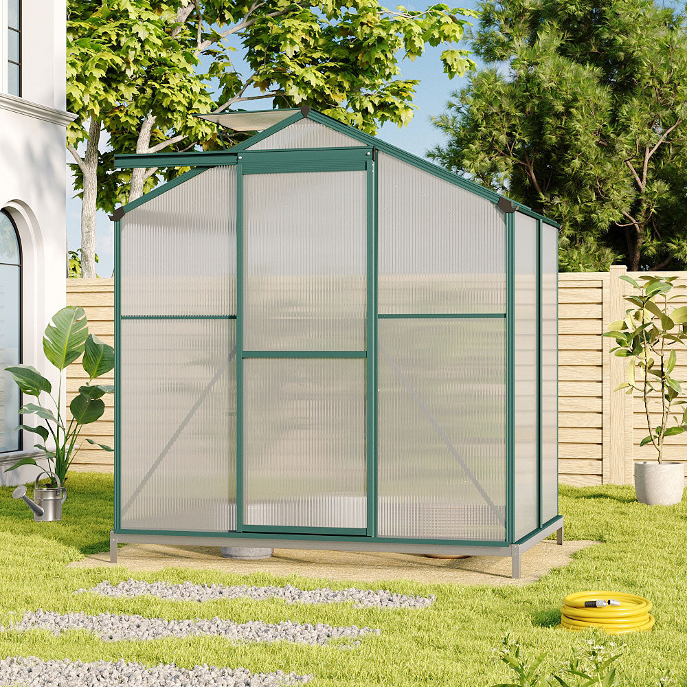 4' x 6' ft Garden Greenhouse Green Framed with Base