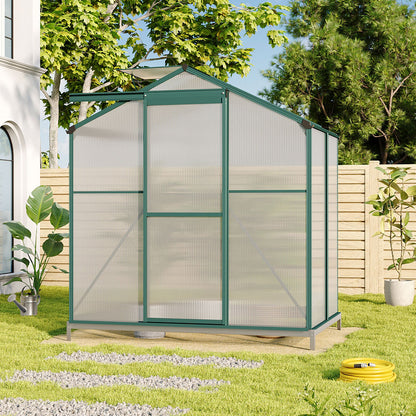 4' x 6' ft Garden Greenhouse Green Framed with Base