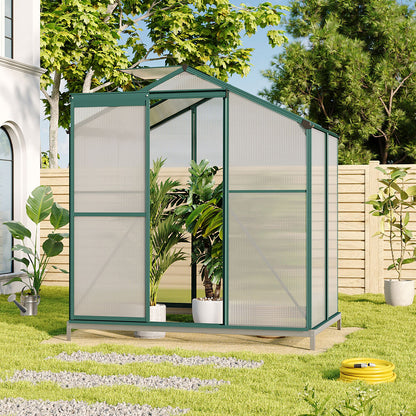 4' x 6' ft Garden Greenhouse Green Framed with Base