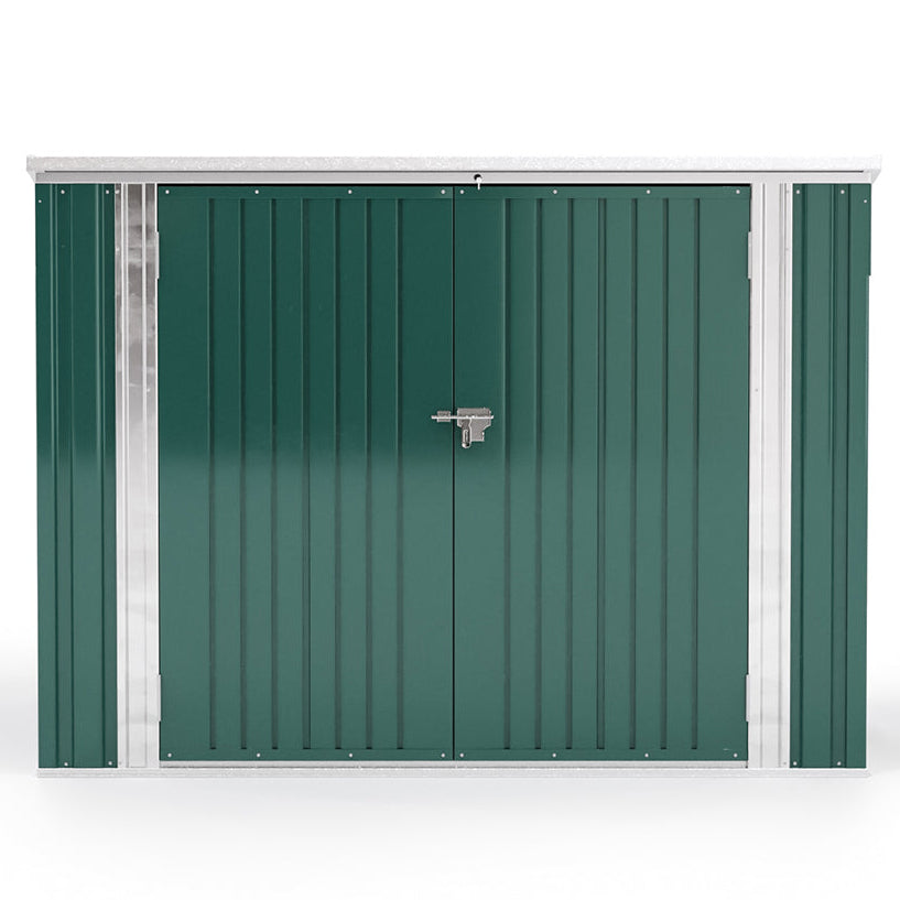 176CM Wide Metal Lockable Garden Wheelie Bin Storage Shed