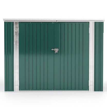 176CM Wide Metal Lockable Garden Wheelie Bin Storage Shed