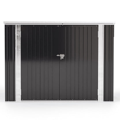 176CM Wide Metal Lockable Garden Wheelie Bin Storage Shed