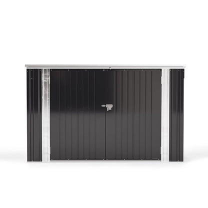 Black/Green/Grey Steel Lockable Garden Bicycle Storage Shed