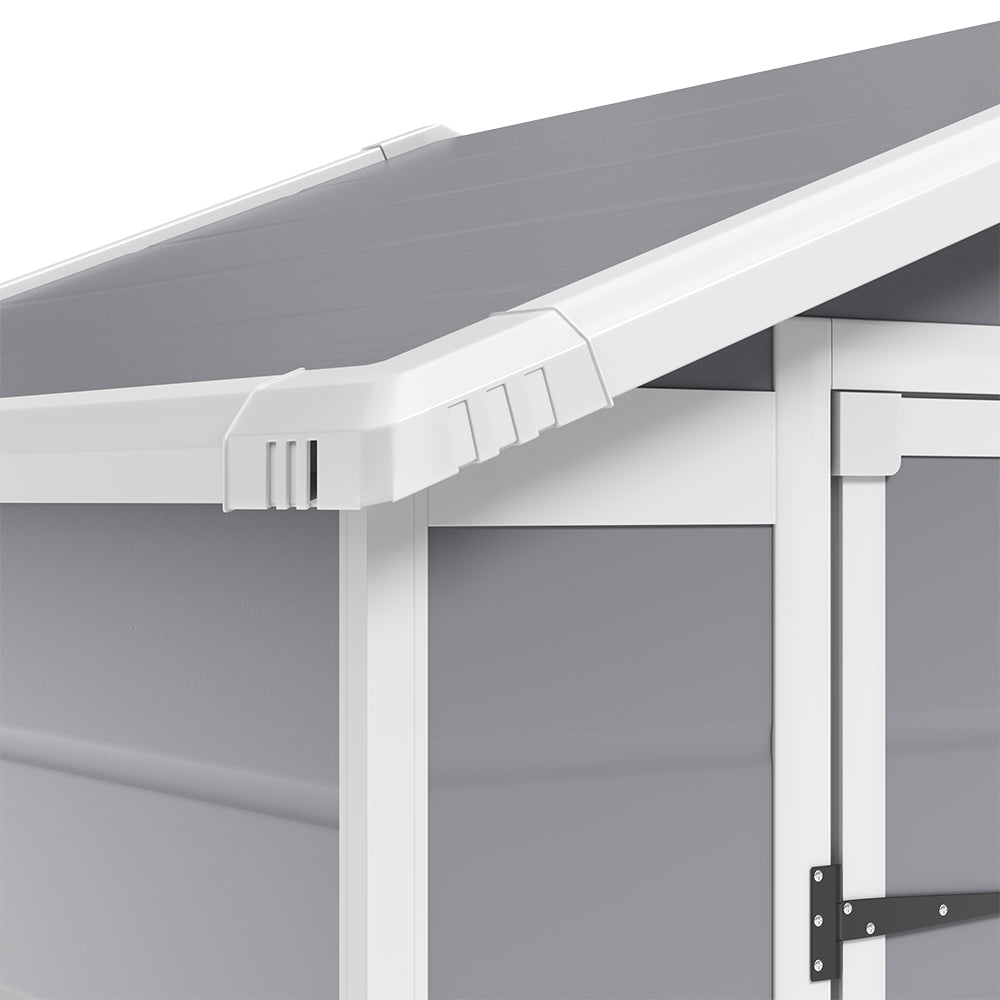 6 x 4.4 ft Plastic Garden Storage Shed with Apex Roof & Double Doors