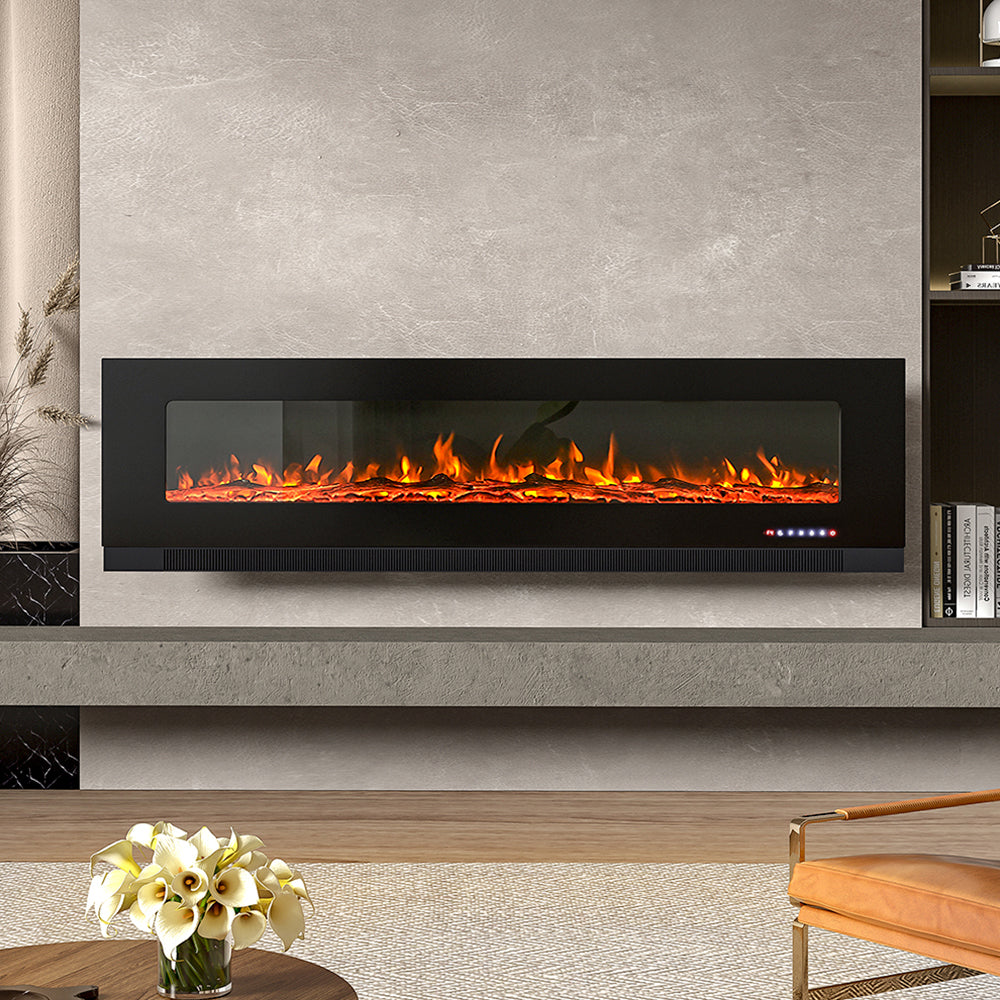 Wall Mounted Electric Fireplace with Remote Control