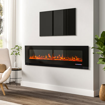 Wall Mounted Electric Fireplace with Remote Control