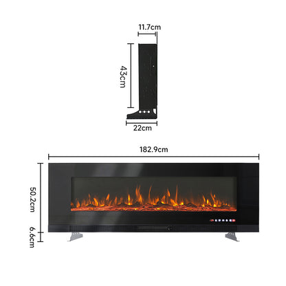 Wall Mounted Electric Fireplace with Remote Control