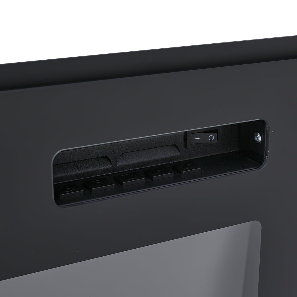 Recessed Electric Fireplace TV Stand with Closed Storage