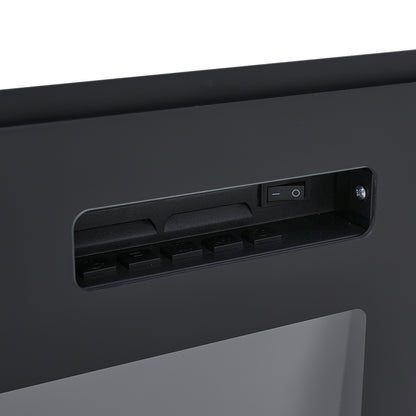 Recessed Electric Fireplace TV Stand with Closed Storage