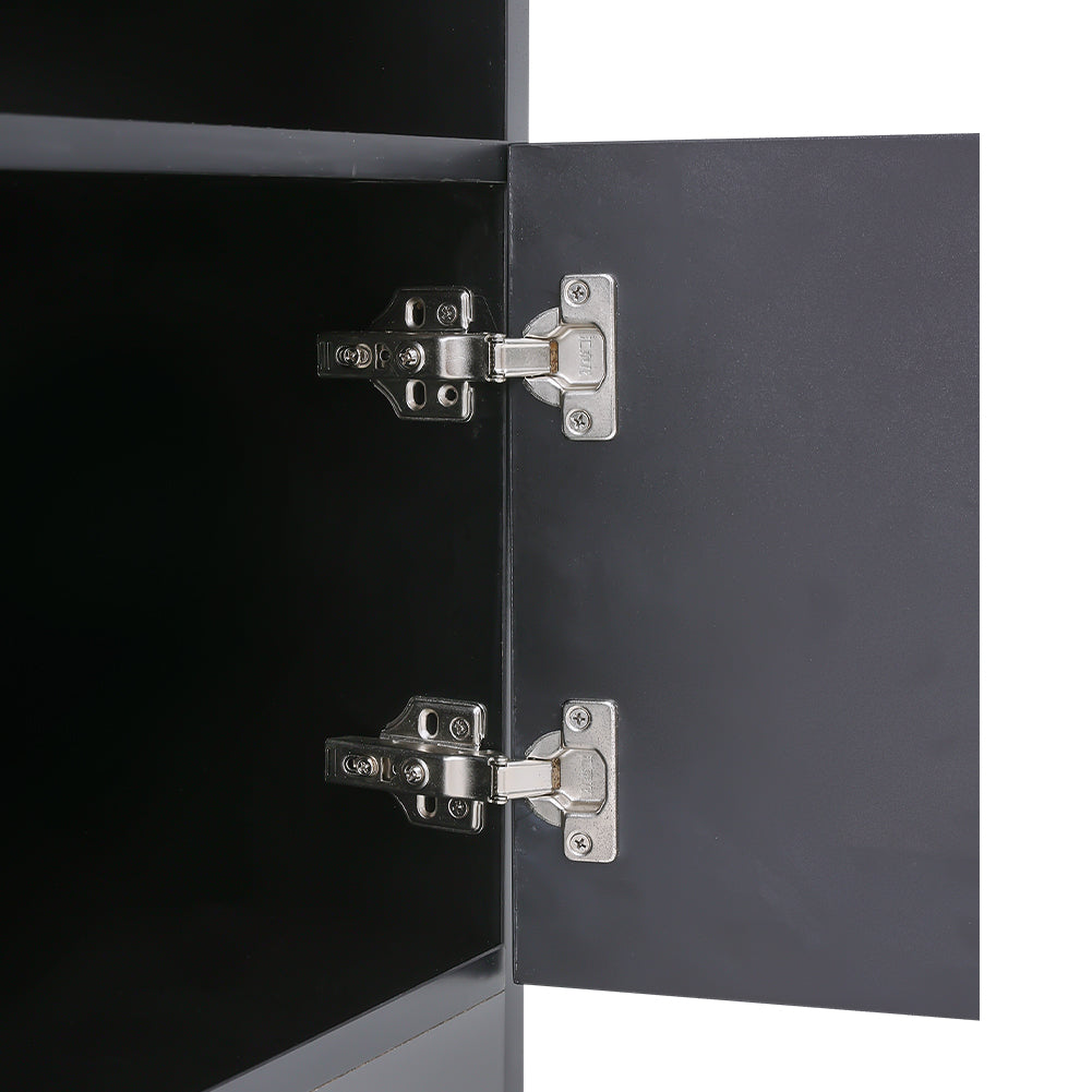Recessed Electric Fireplace TV Stand with Closed Storage