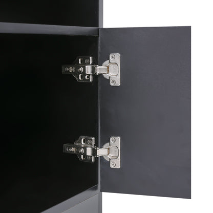 Recessed Electric Fireplace TV Stand with Closed Storage
