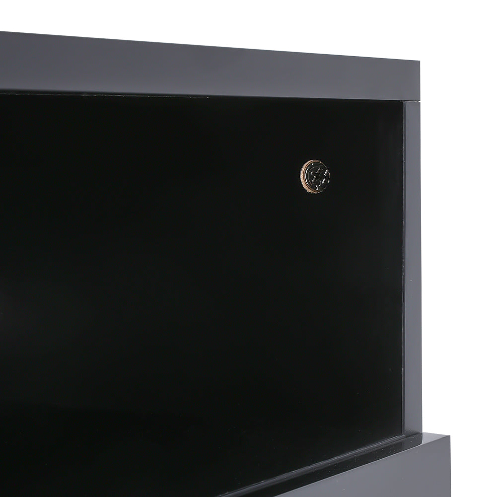 Recessed Electric Fireplace TV Stand with Closed Storage