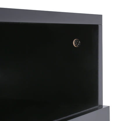 Recessed Electric Fireplace TV Stand with Closed Storage