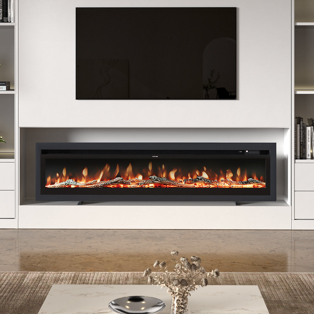 70/80 Inch 3-in-1 Electric Fire with 12 Flame Colours & Remote Control