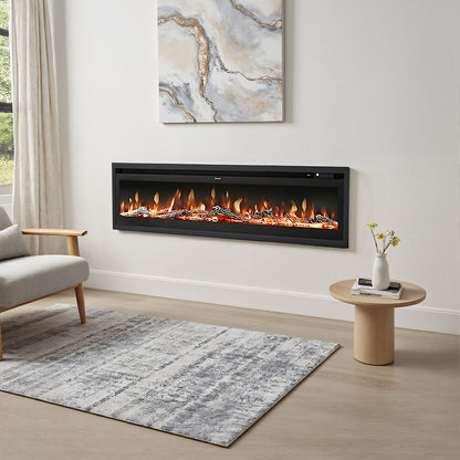 70/80 Inch 3-in-1 Electric Fire with 12 Flame Colours & Remote Control