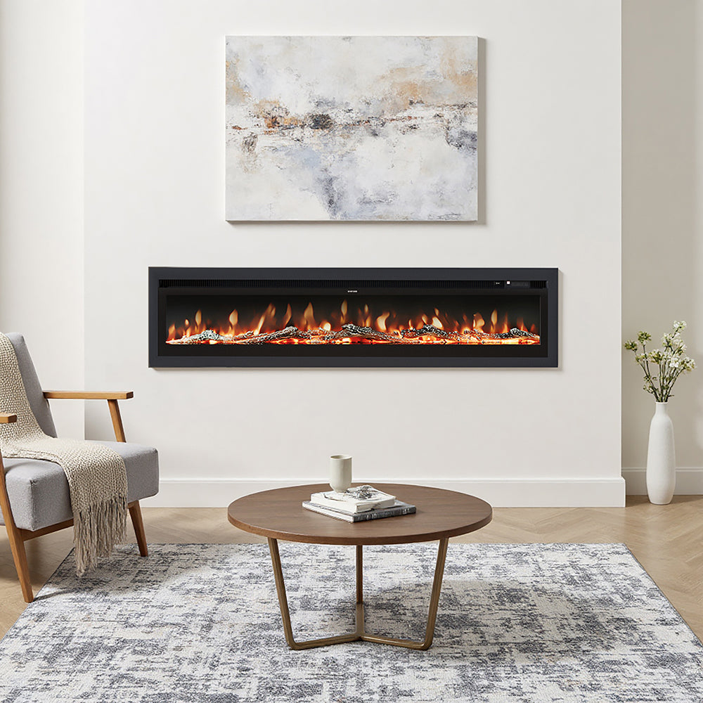 70/80 Inch 3-in-1 Electric Fire with 12 Flame Colours & Remote Control