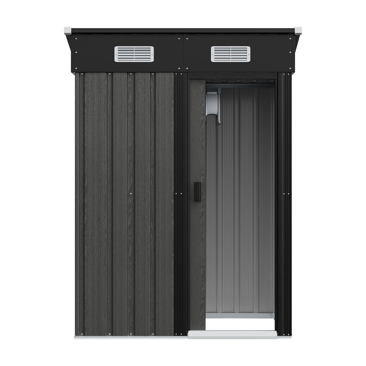 4 x 4 ft Metal Garden Storage Shed with Pent Roof