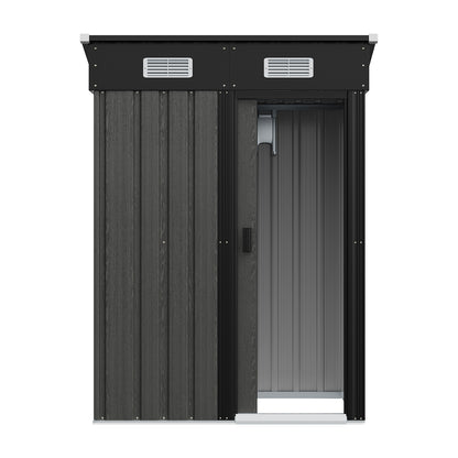 4 x 4 ft Metal Garden Storage Shed with Pent Roof