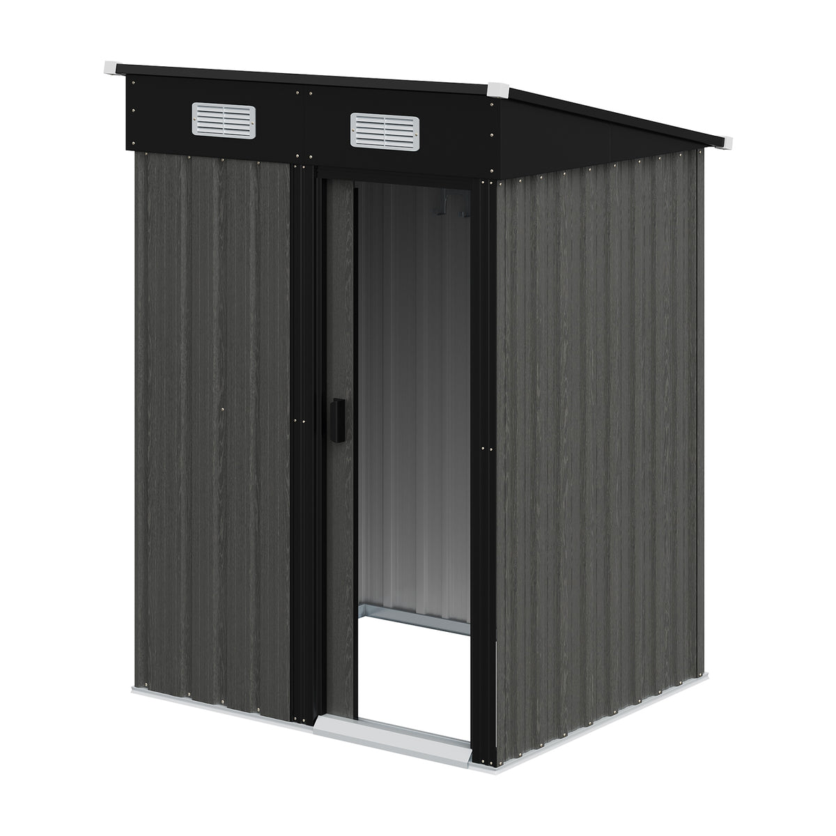 4 x 4 ft Metal Garden Storage Shed with Pent Roof