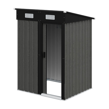 4 x 4 ft Metal Garden Storage Shed with Pent Roof