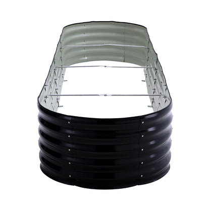 42CM Height Anthracite Galvanized Steel Oval  Raised Garden Bed