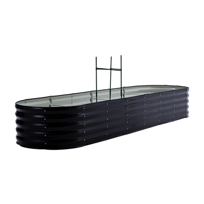 42CM Height Anthracite Galvanized Steel Oval  Raised Garden Bed