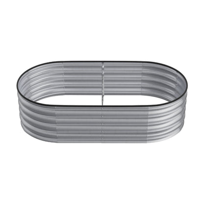 42CM Height Silver Galvanized Steel Oval Raised Garden Bed