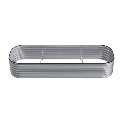 42CM Height Silver Galvanized Steel Oval Raised Garden Bed
