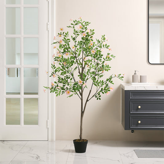 Artificial Frangipani Blossom Tree in Pot for Decoration