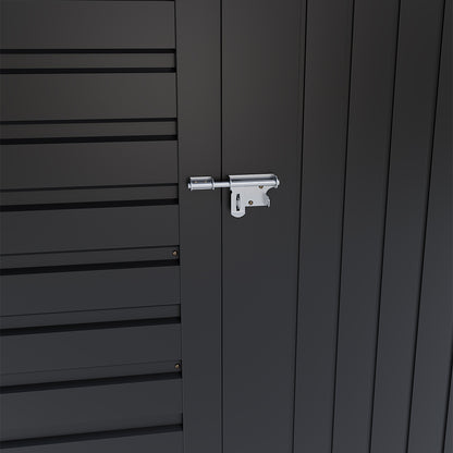 Charcoal Black/Grey 193CM Wide Metal Garden Storage Shed with Lockable Door