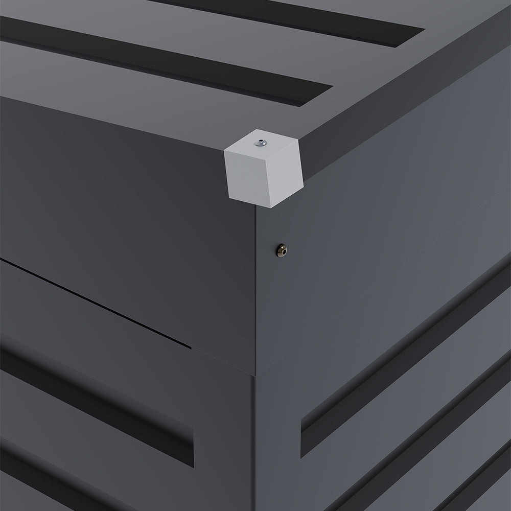 Charcoal Black/Grey 193CM Wide Metal Garden Storage Shed with Lockable Door